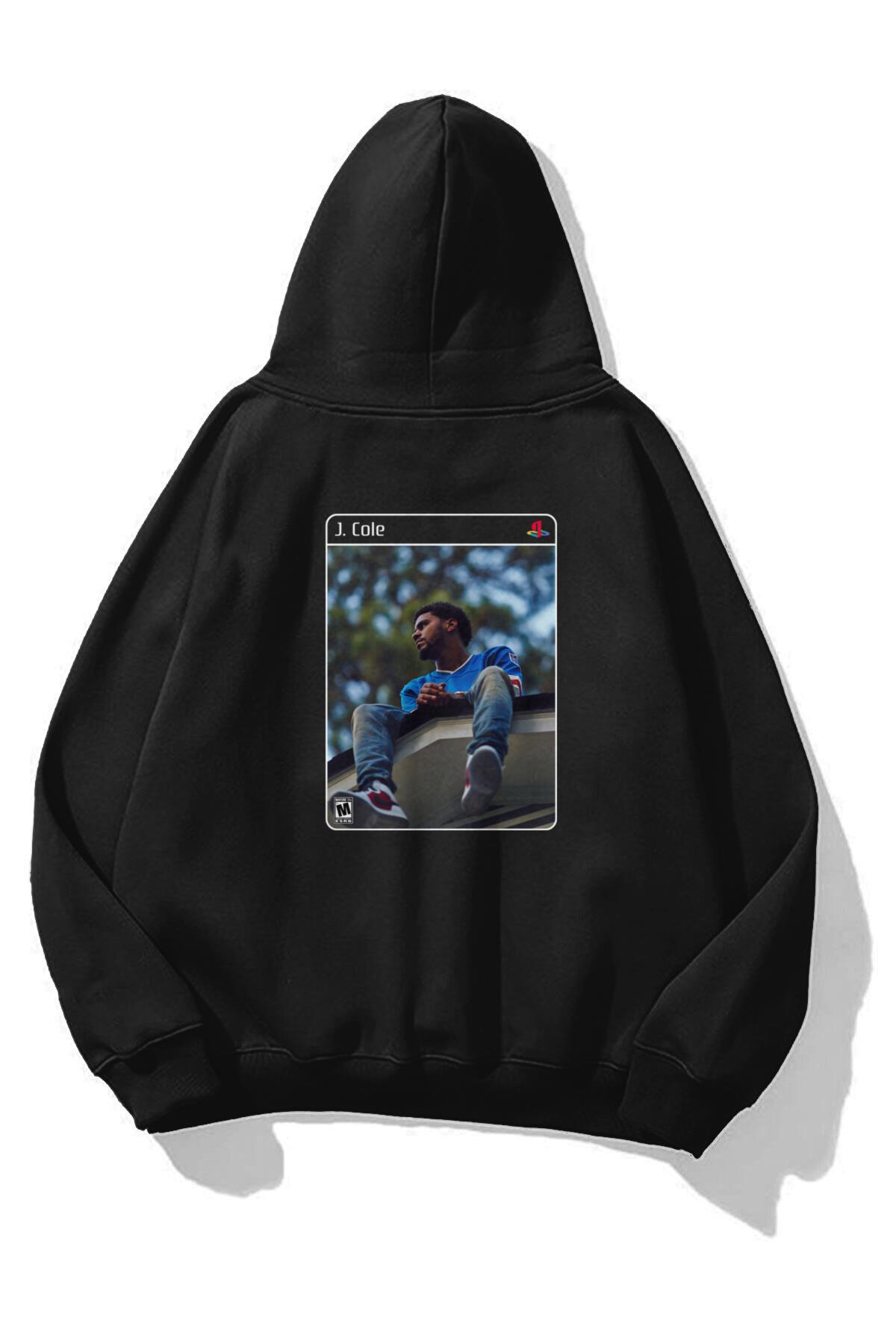Unisex J.Cole Forest Hills PS2 Sweatshirt Siyah