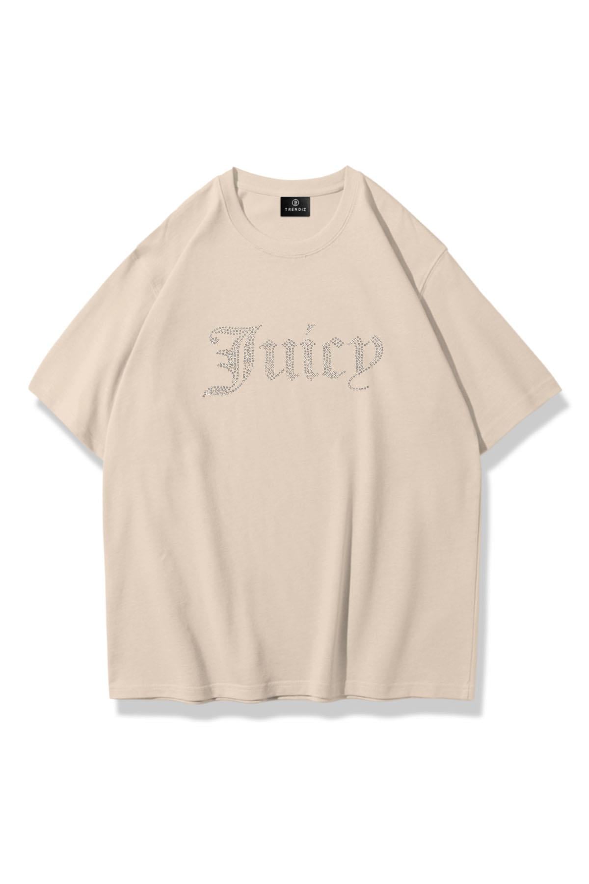Unisex Juicy Taş Baskılı Tshirt Taş