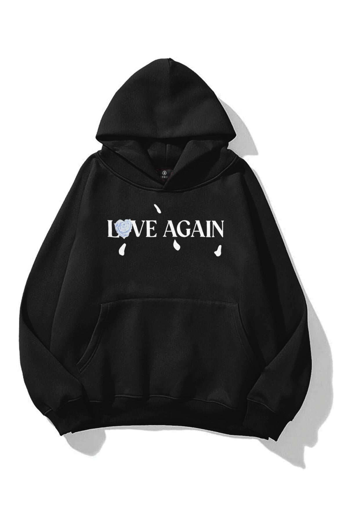 Unisex Love Again Sweatshirt Siyah