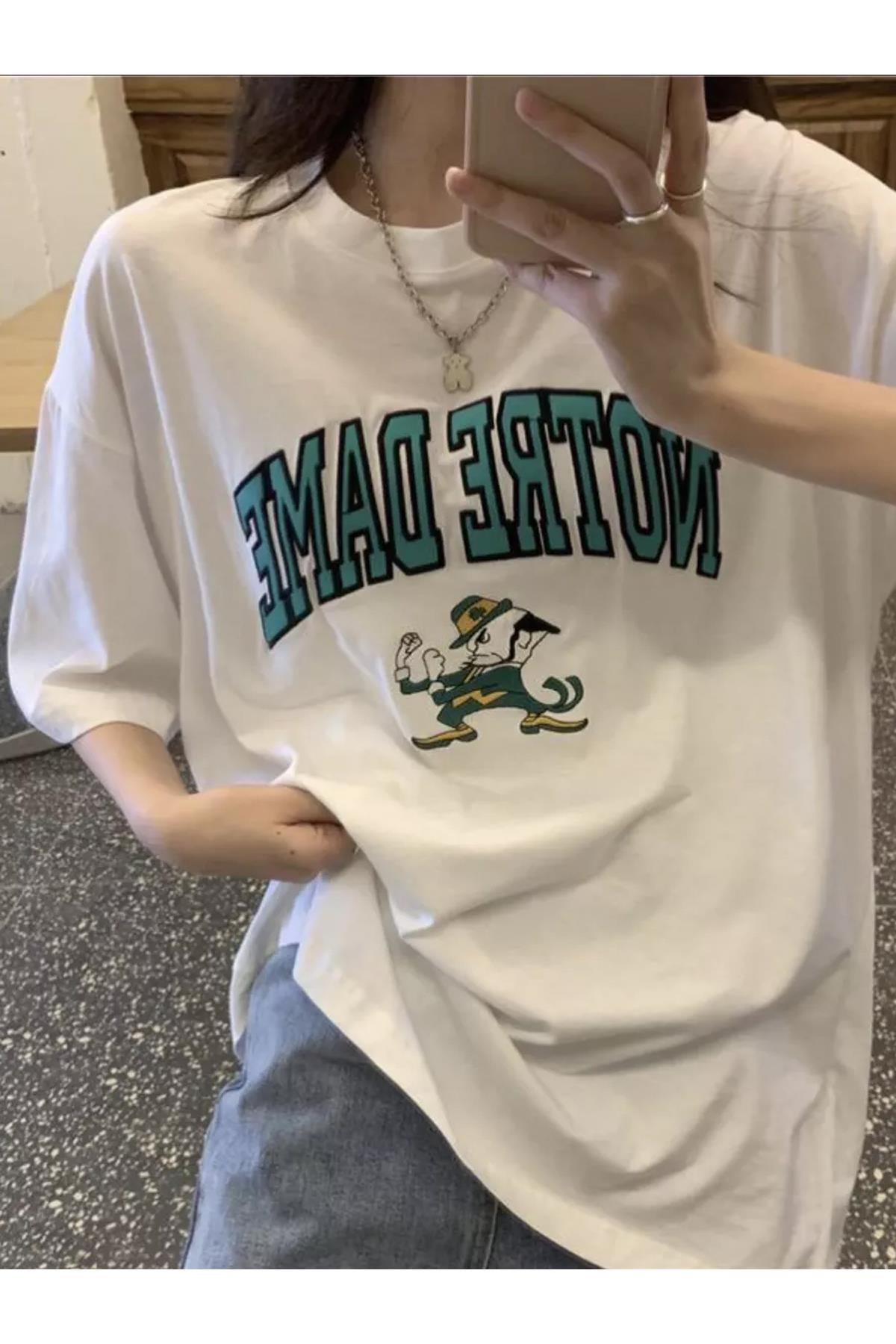Unisex Notredame Tshirt Beyaz