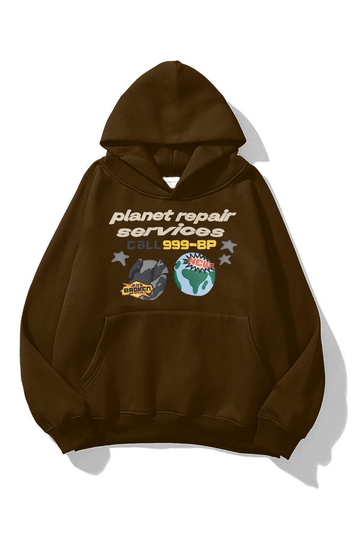 Unisex Planet Repair Sweatshirt Kahve