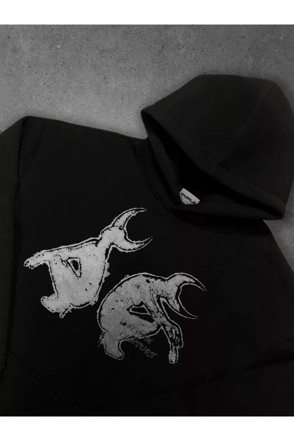 Unisex Satans Sweatshirt Siyah
