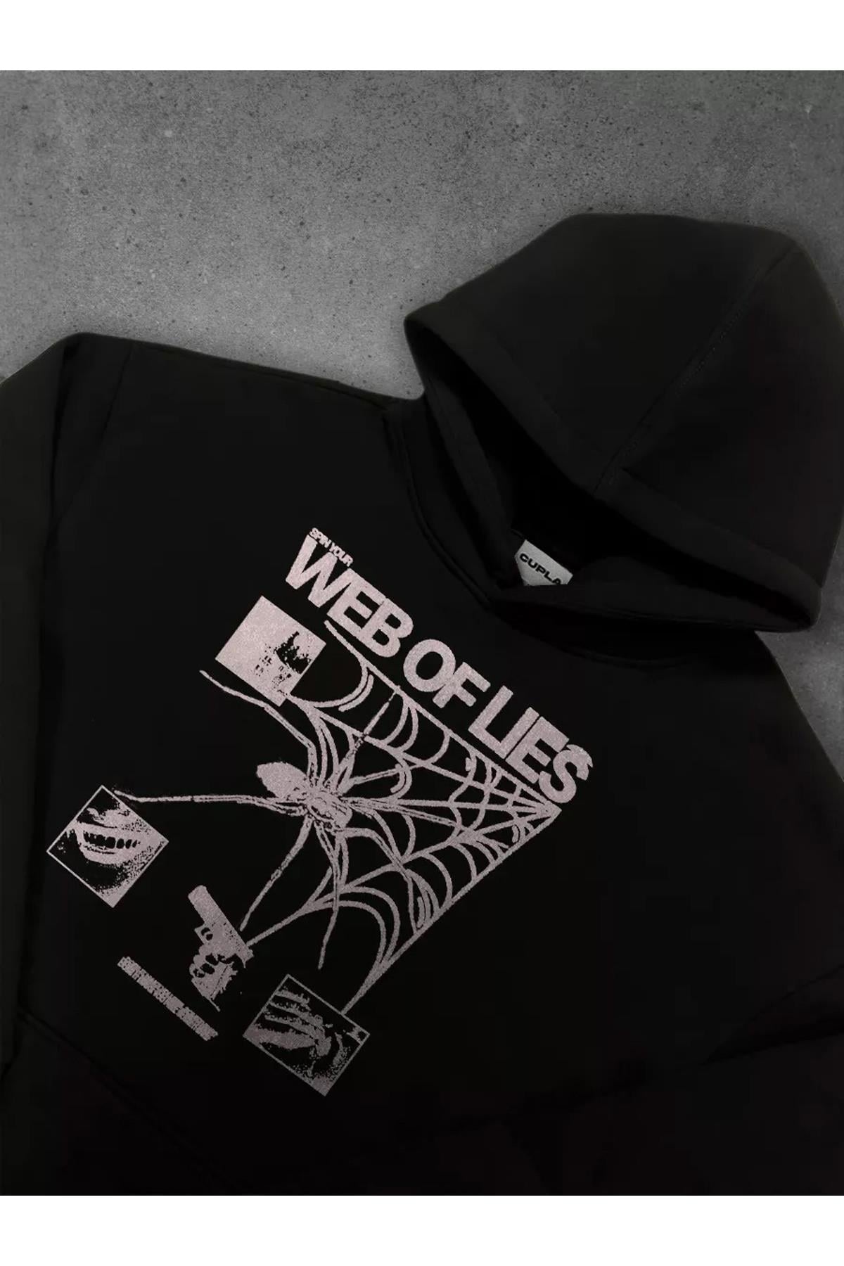 Unisex Web of Lies Sweatshirt Siyah