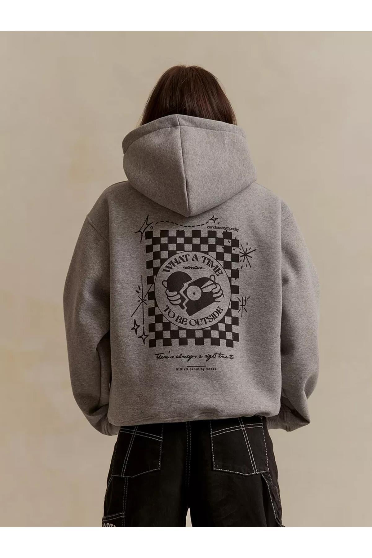 Unisex What a Time To Be Outside Sweatshirt Gri