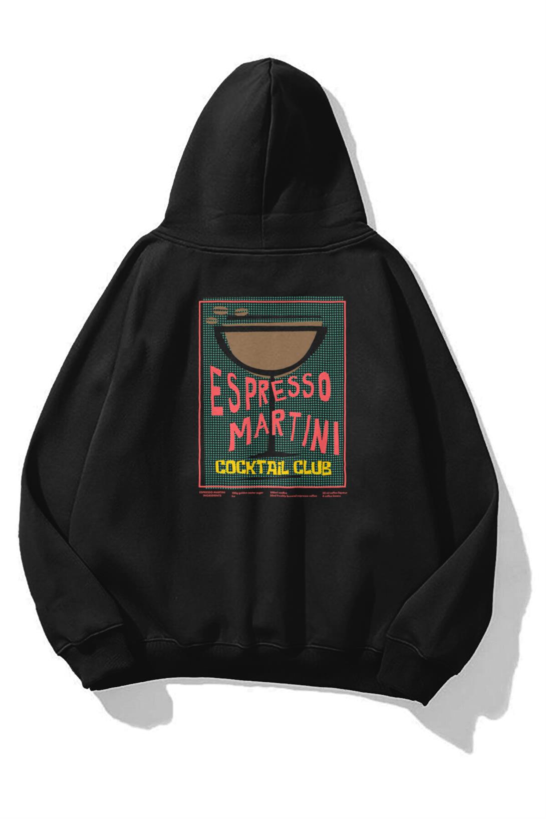 Unisex Espresso Martini Poster Sweatshirt Siyah