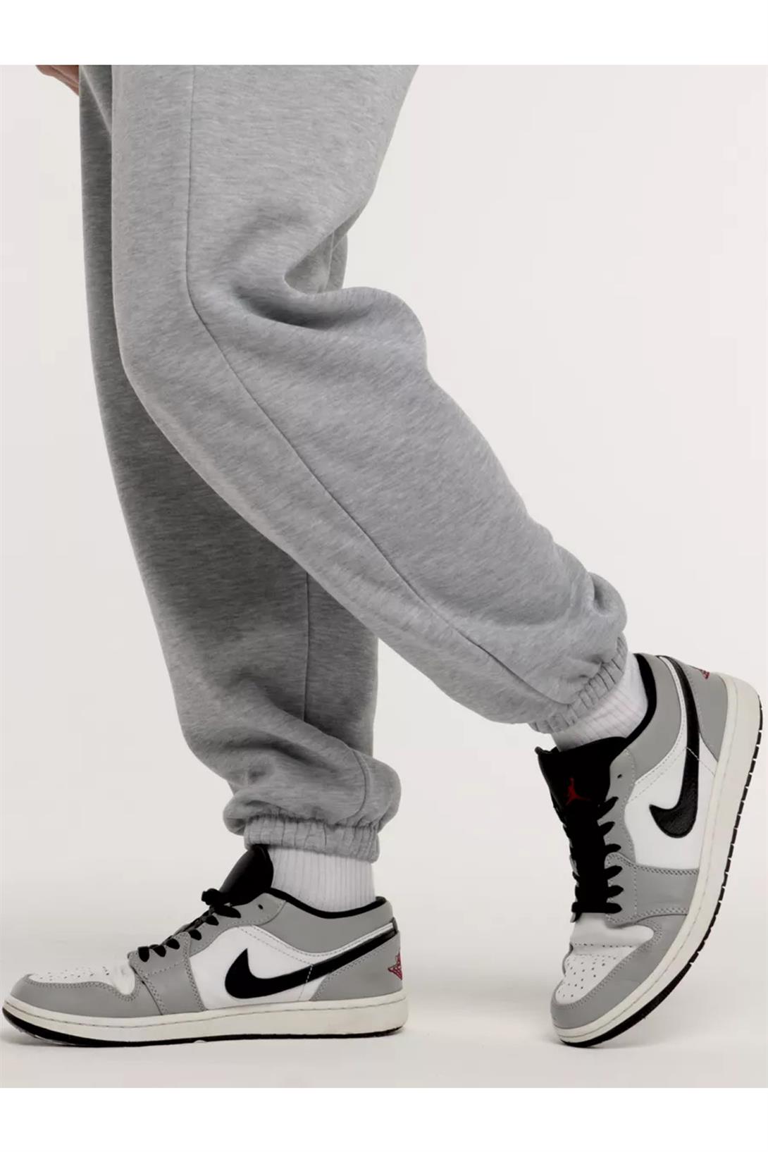 Unisex Rahat Kalıp Eşofman Altı Gri melanj 2065