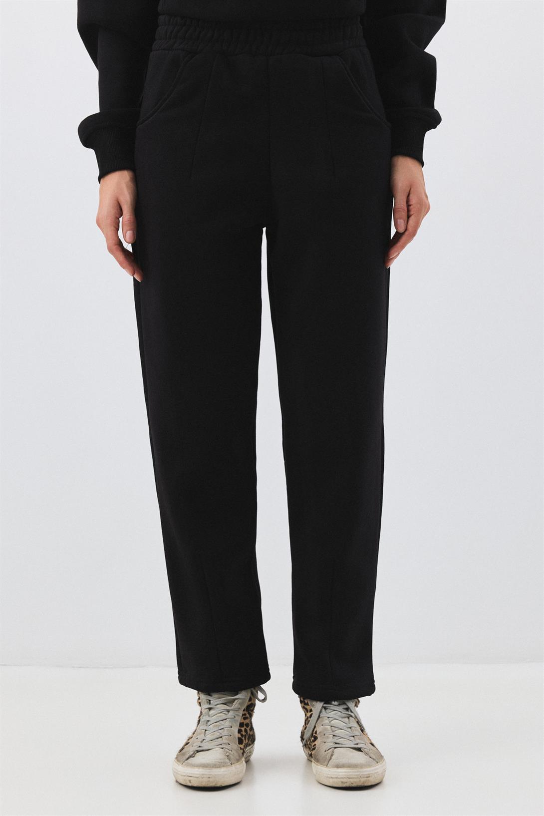 Kadın Premium Cep Detaylı Eşofman Altı Siyah 2033