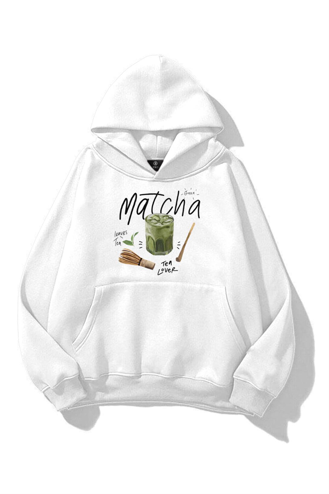Unisex Matcha Sweatshirt Beyaz