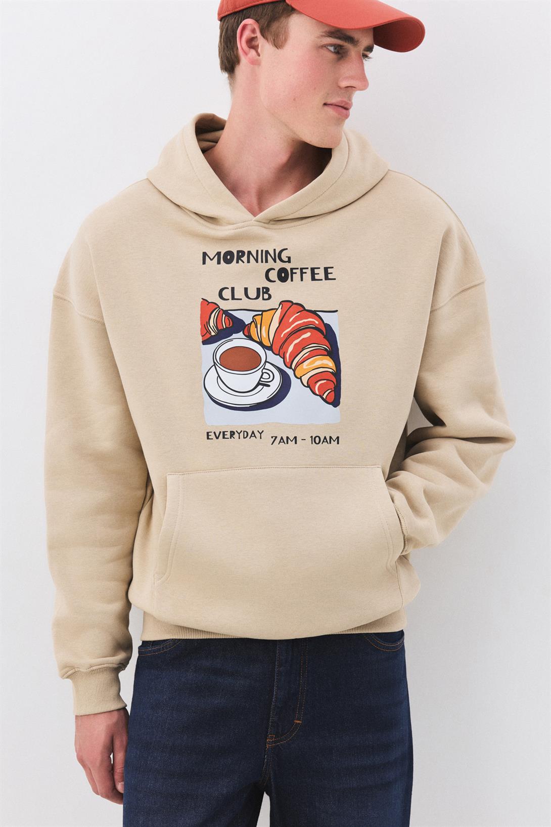 Unisex Morning Coffee Club Sweatshirt Taş