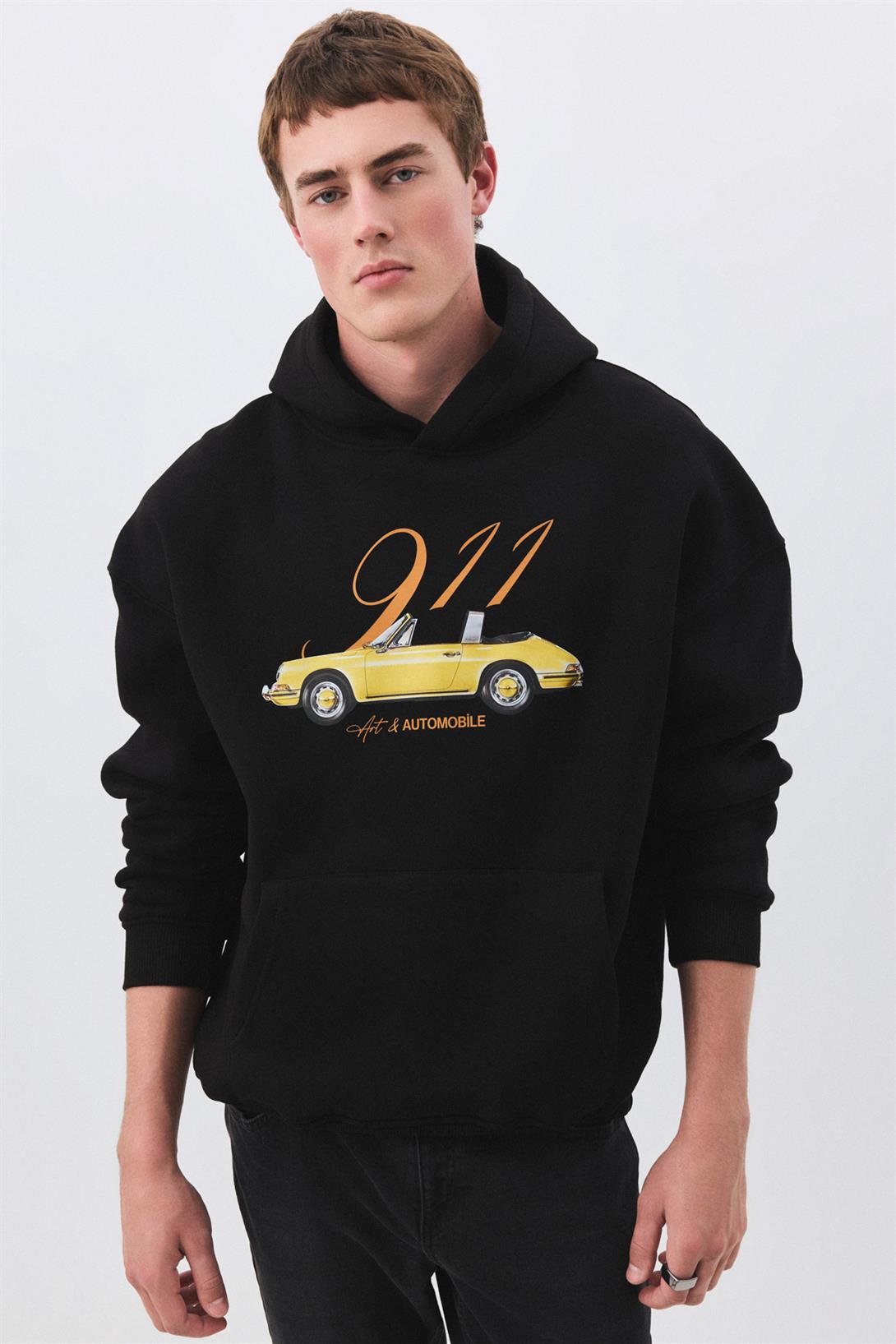 Kadın 911 Art and Automobile Sweatshirt Siyah