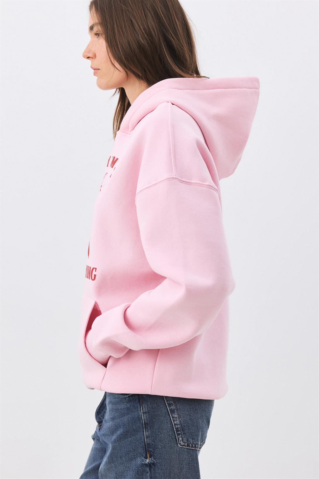 Kadın Sorry Im Late Sweatshirt Pembe