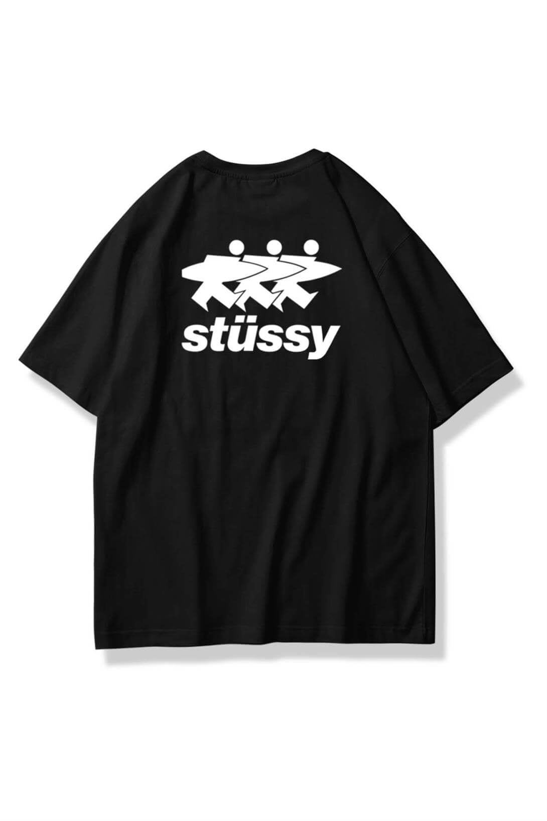 Unisex Stüssy Surf Tshirt Siyah