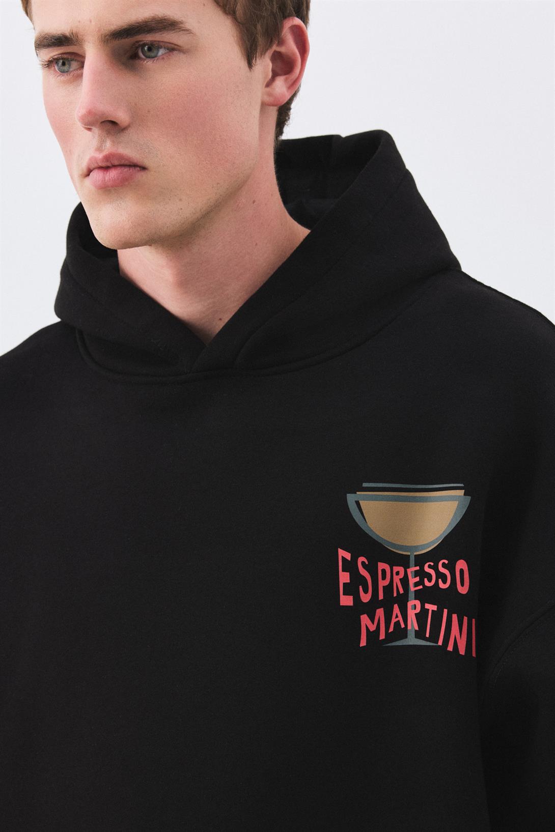 Unisex Espresso Martini Poster Sweatshirt Siyah