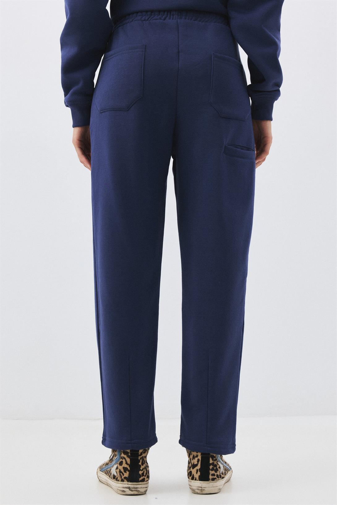 Kadın Premium Cep Detaylı Eşofman Altı İndigo 2033