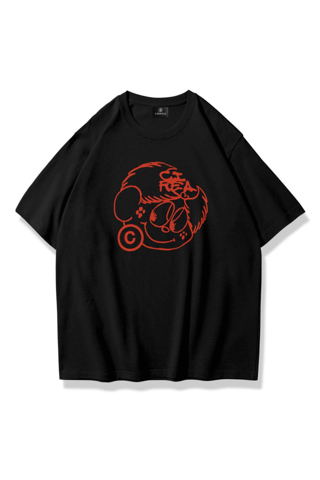 Unisex Cirea Face Tshirt Siyah
