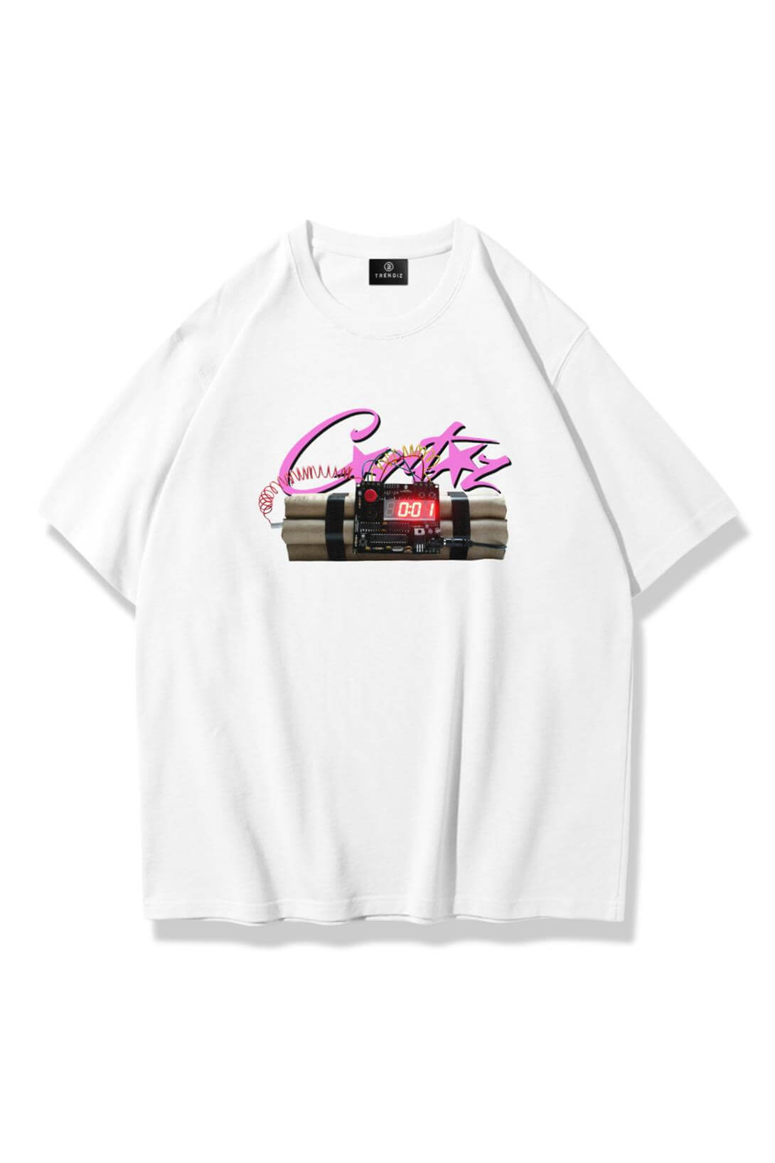 Unisex Time Bomb Tshirt Beyaz