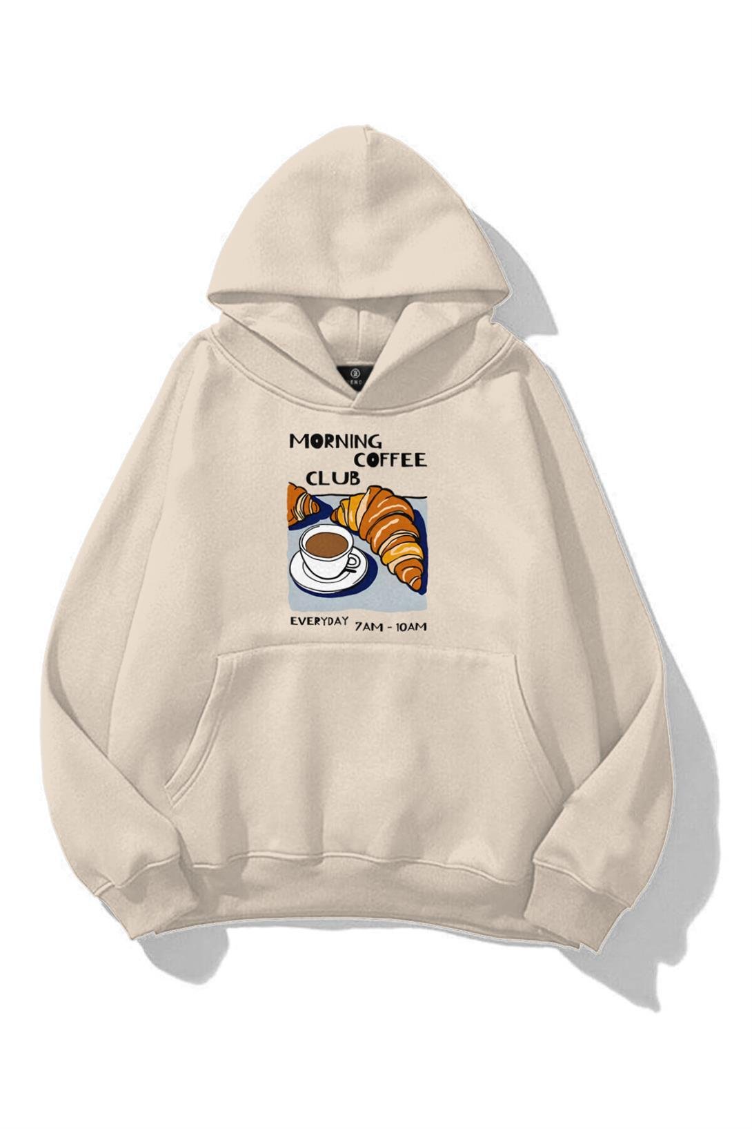 Unisex Morning Coffee Club Sweatshirt Taş