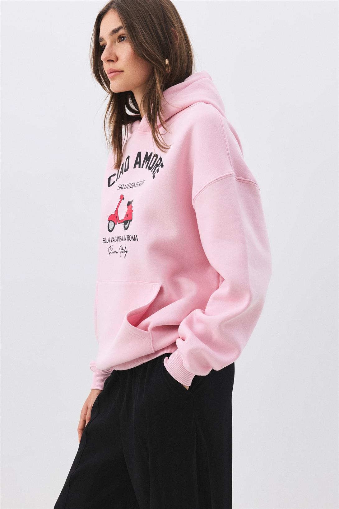 Kadın Ciao Amore Sweatshirt Pembe