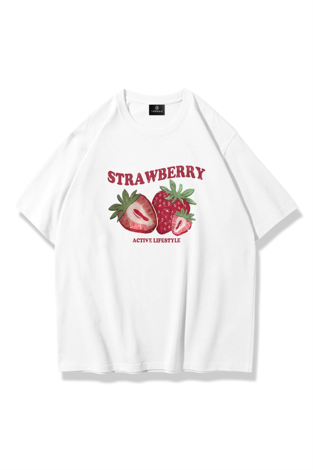 Kadın Strawberry Active Lifestyle Tshirt Beyaz
