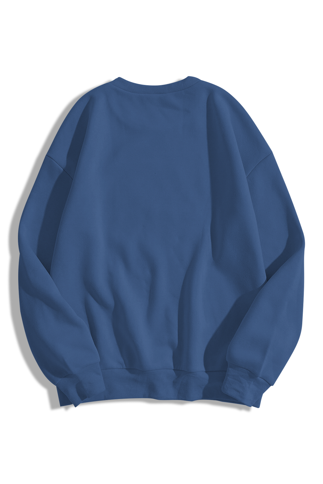 Unisex Basic Bisiklet Yaka Sweatshirt İndigo
