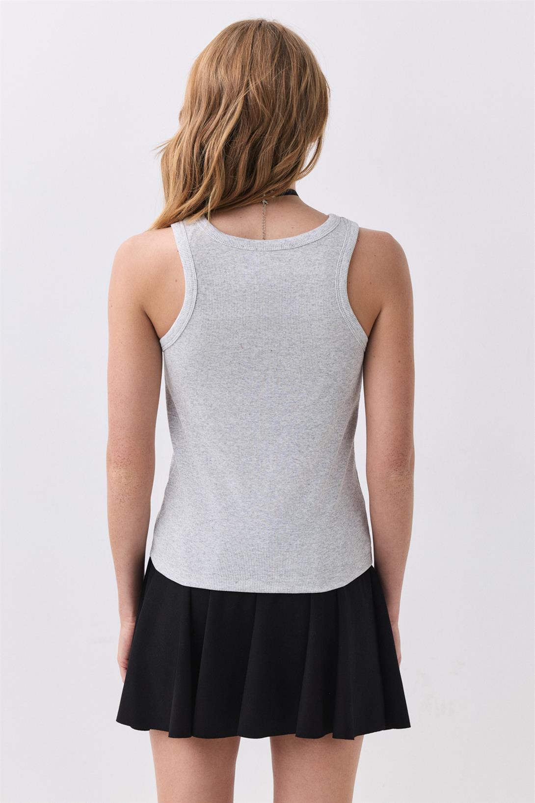 Kadın Pamuklu Askılı Halter Yaka Basic Atlet Grimelanj 9011