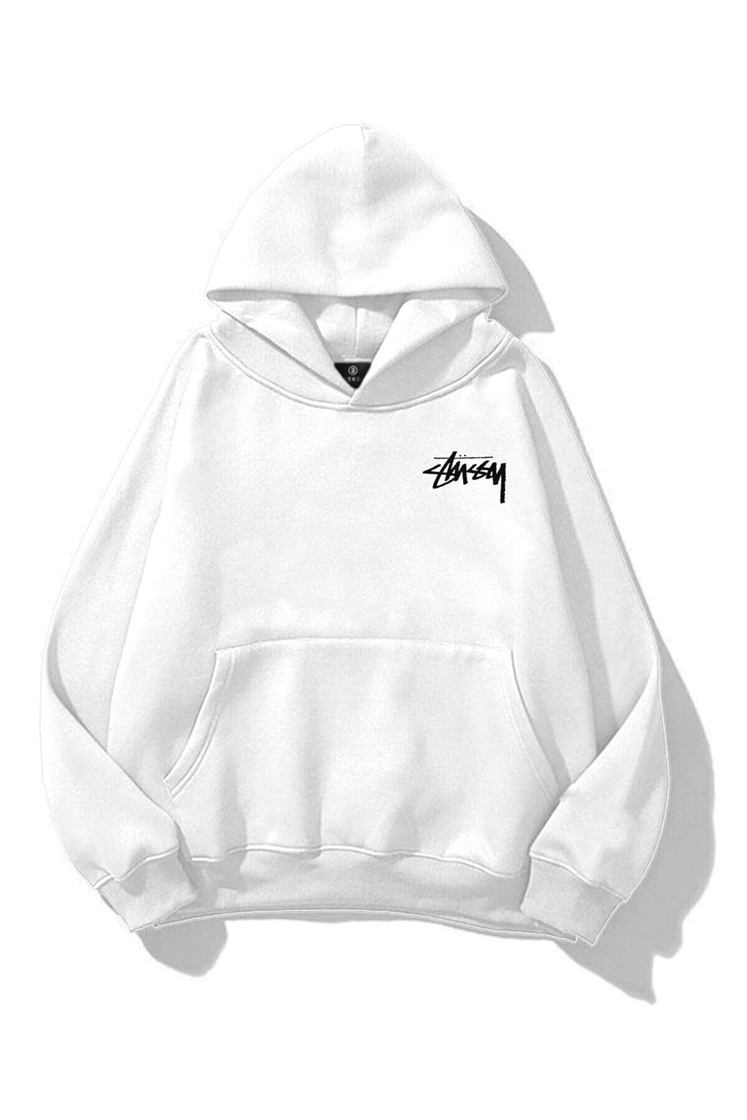 Unisex Stüssy Zar Sweatshirt Beyaz