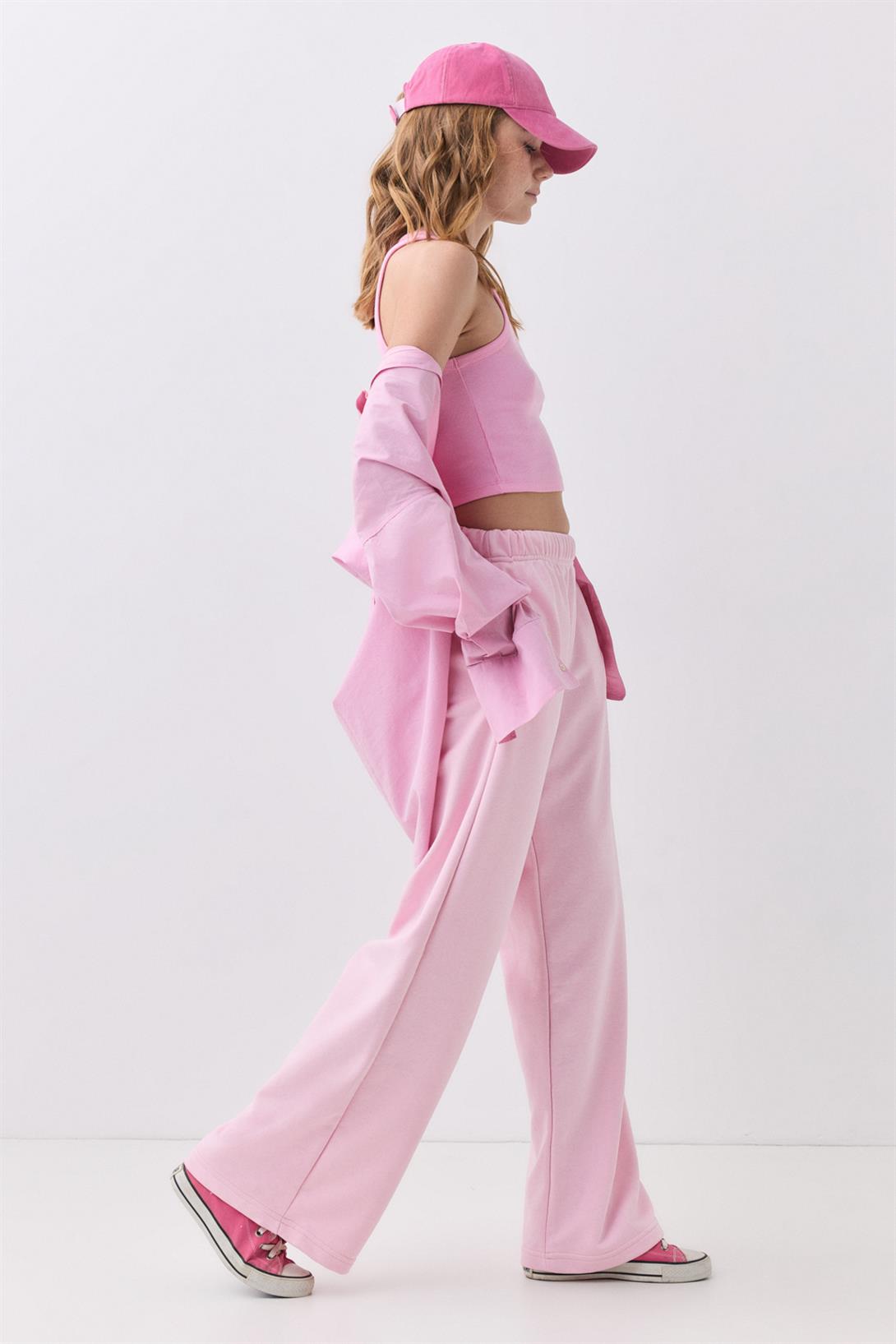 Kadın Bol Paça Eşofman Altı Pembe 2013