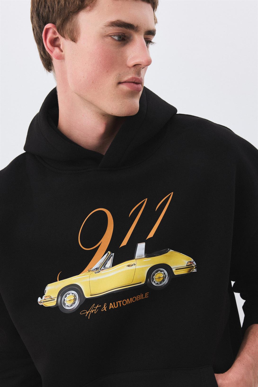 Kadın 911 Art and Automobile Sweatshirt Siyah