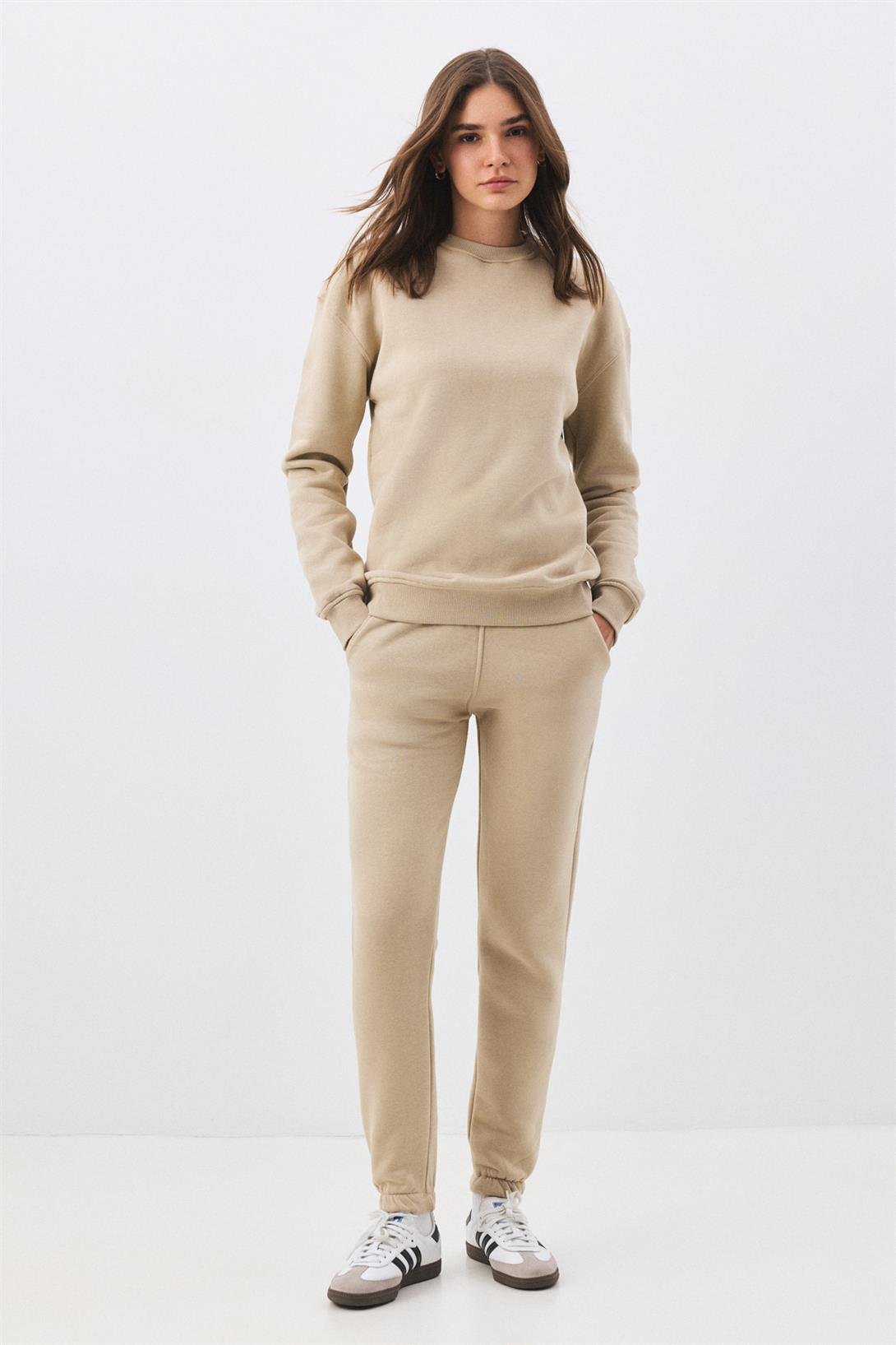 Kadın Premium Bisiklet Yaka Eşofman Takımı Taş 2031