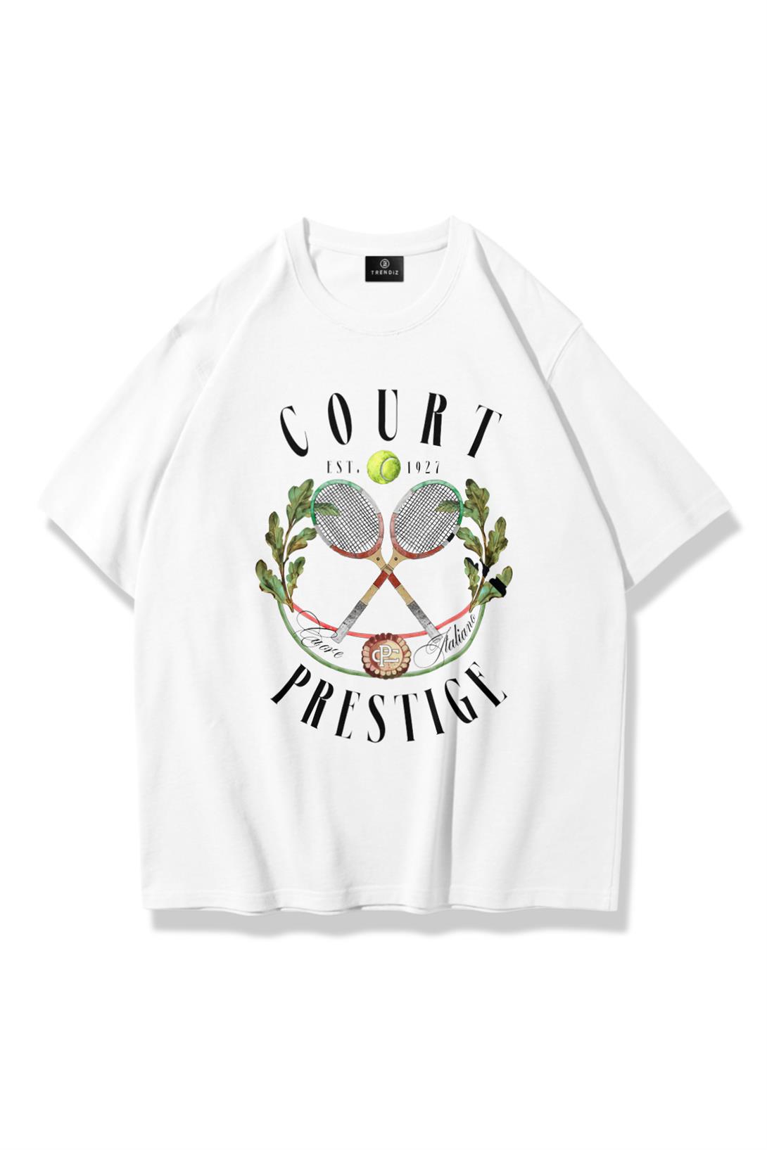 Kadın Court Prestige Tshirt Beyaz