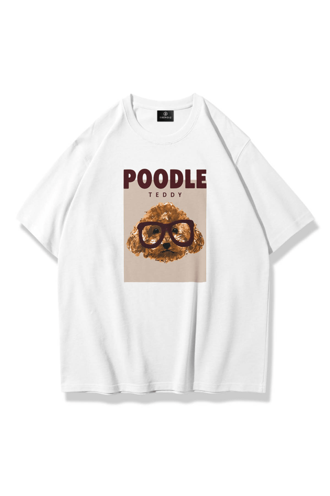Unisex Poodle Teddy Tshirt Beyaz