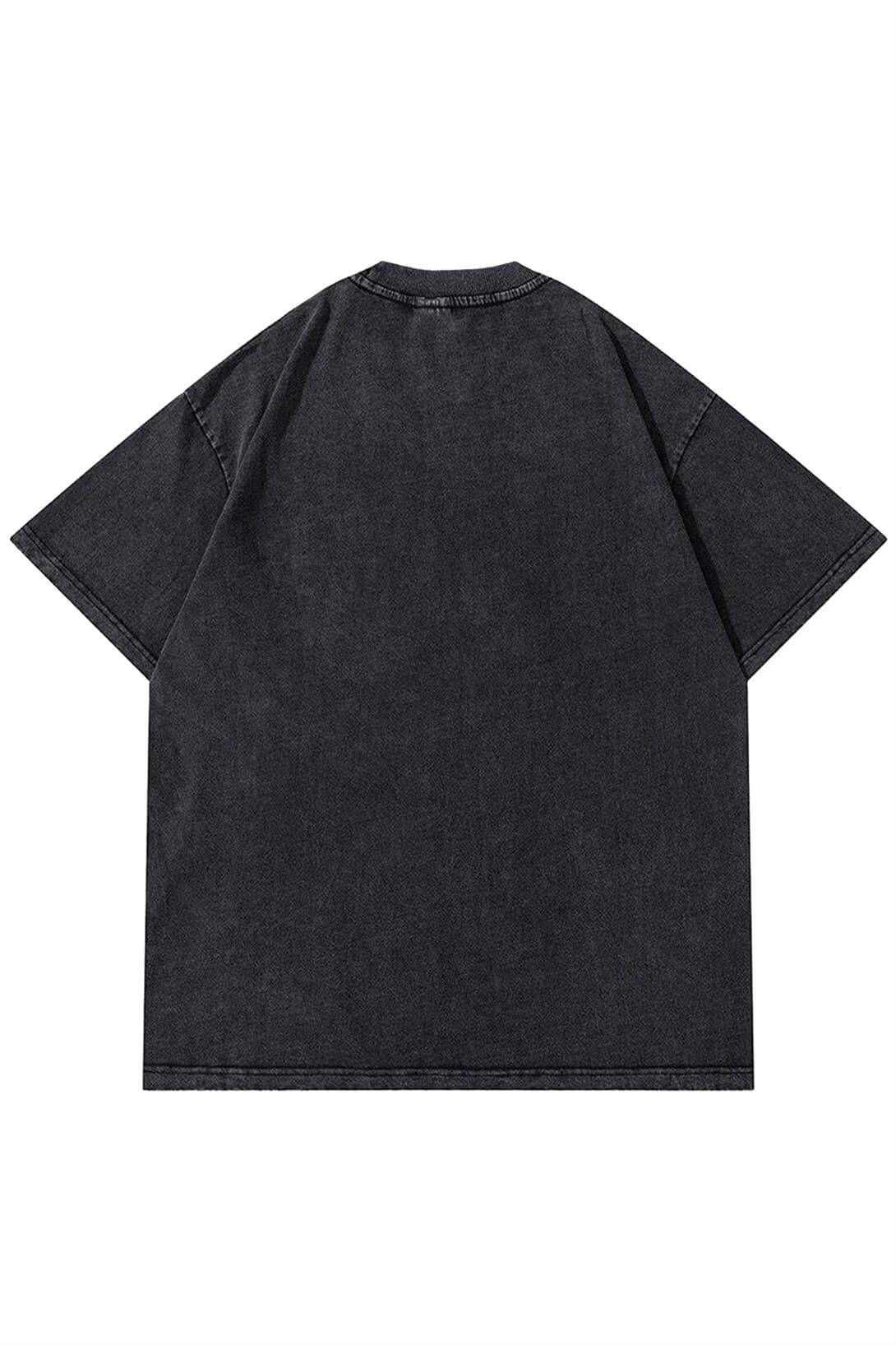 Unisex Valhesing Yıkamalı Tshirt Antrasit