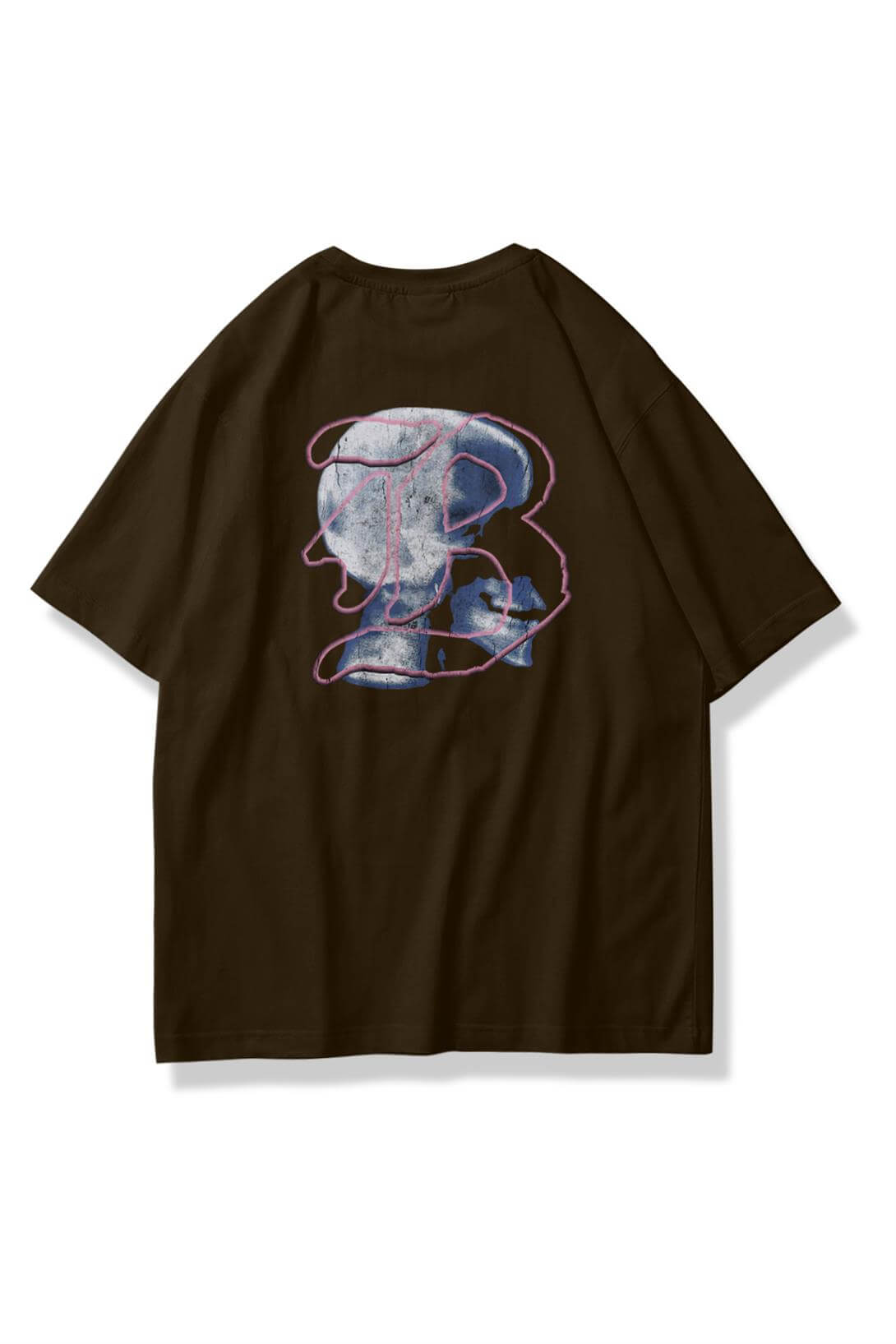 Unisex GodMade Skull Tshirt Kahve