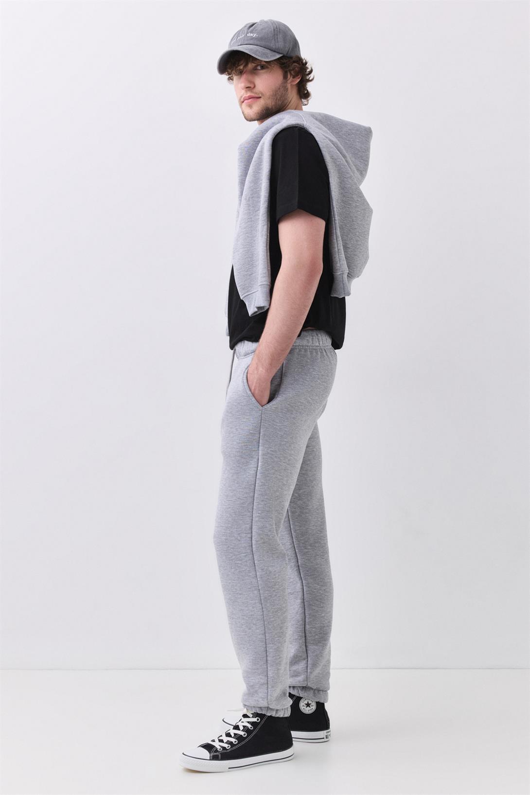 Unisex Regular Fit Rahat Kesim Lastikli Paça Eşofman Altı Grimelanj 2065
