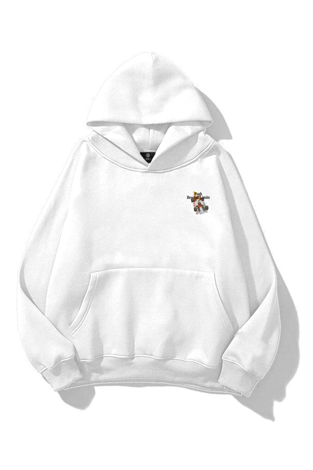 Unisex Push Beyond Limits Sweatshirt Beyaz