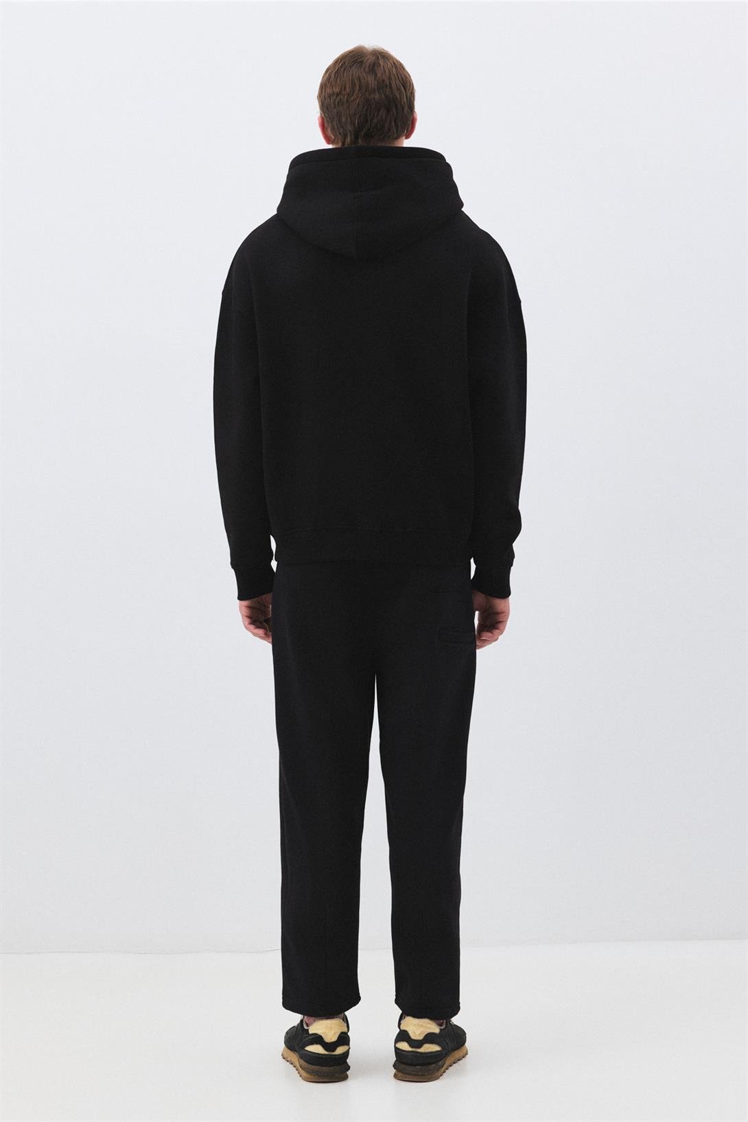 Unisex Sad Cat Sweatshirt Siyah