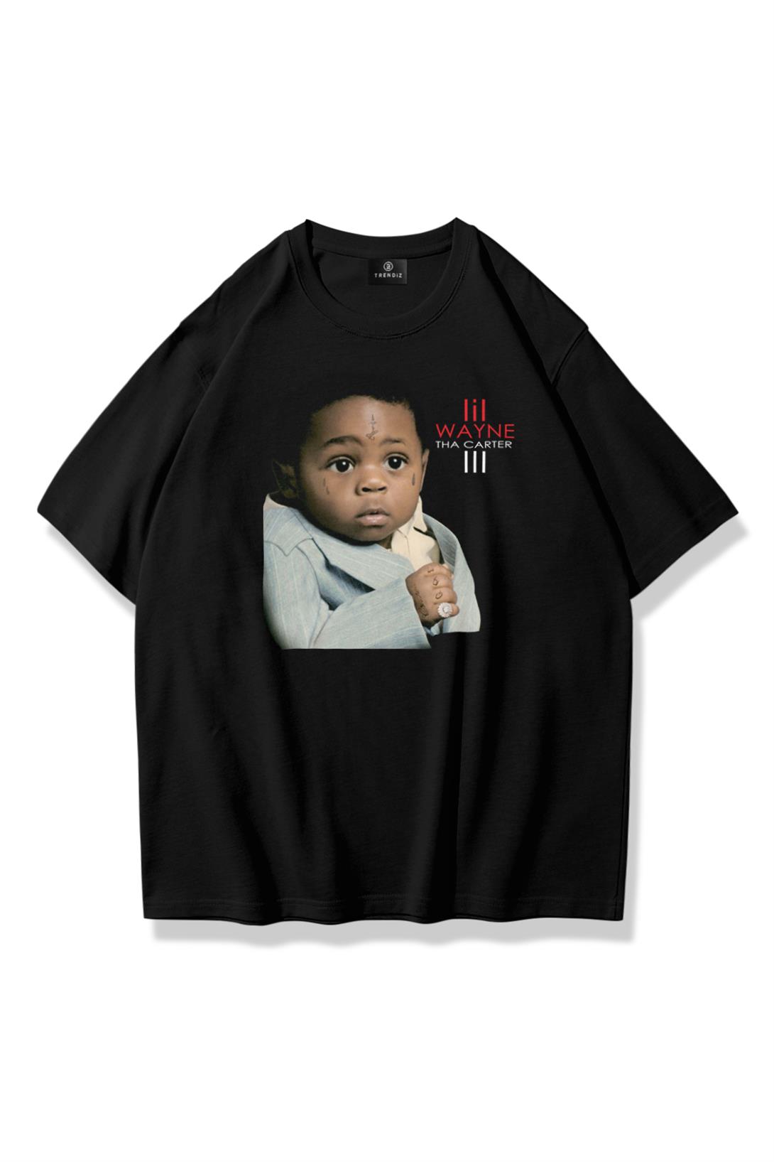 Unisex Lil Wayne The Carter Tshirt Siyah