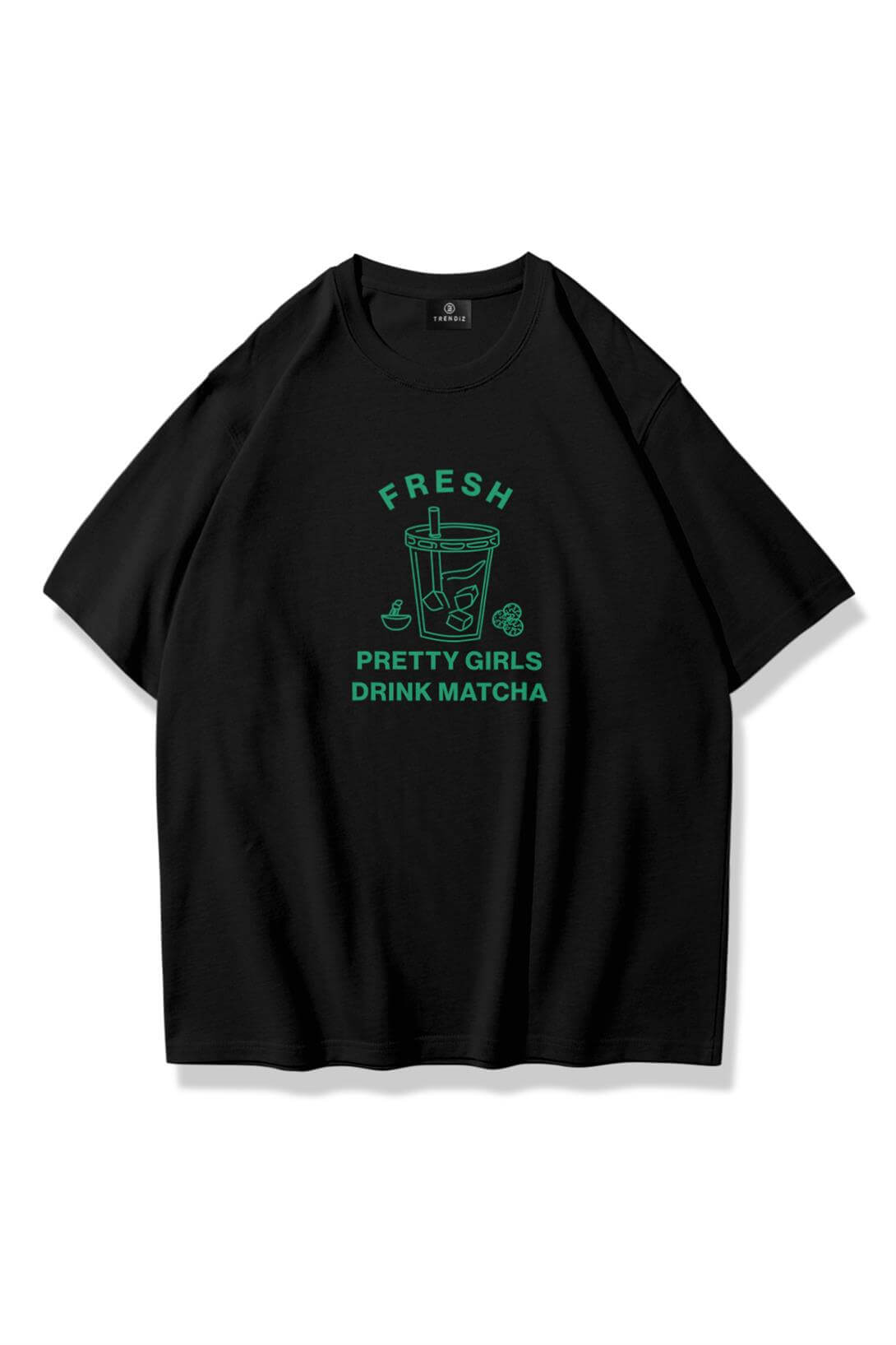 Kadın Fresh Matcha Tshirt Siyah