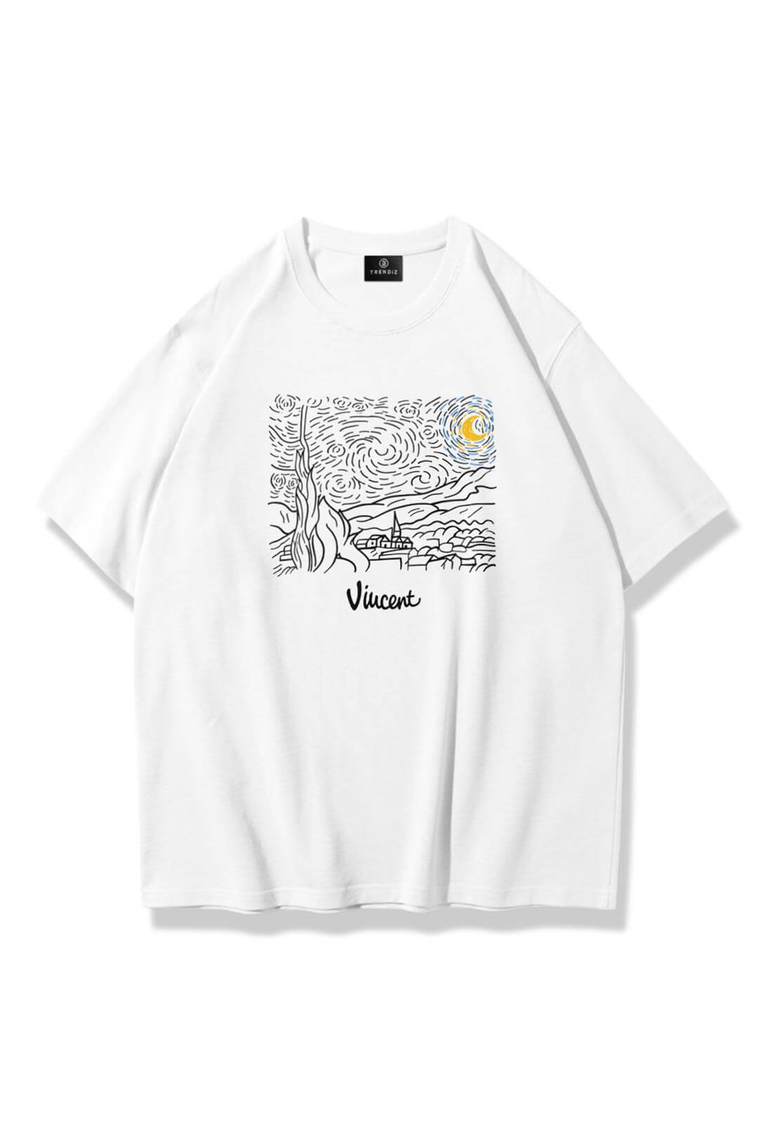 Unisex Vincent Tshirt Beyaz