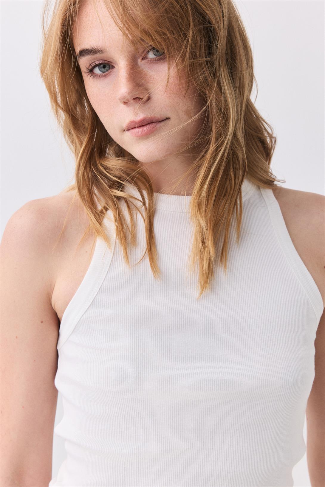 Kadın Pamuklu Askılı Halter Yaka Basic Atlet 2 li Paket Siyah Beyaz 9011