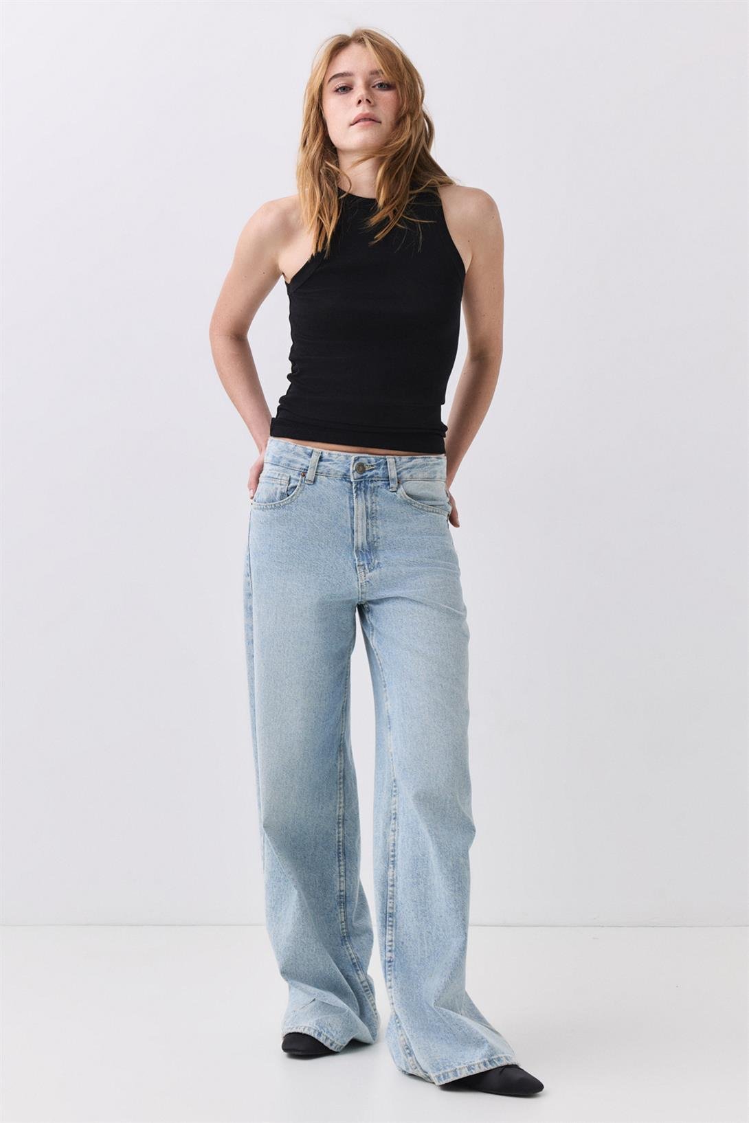 Kadın Pamuklu Askılı Halter Yaka Basic Atlet Siyah 9011