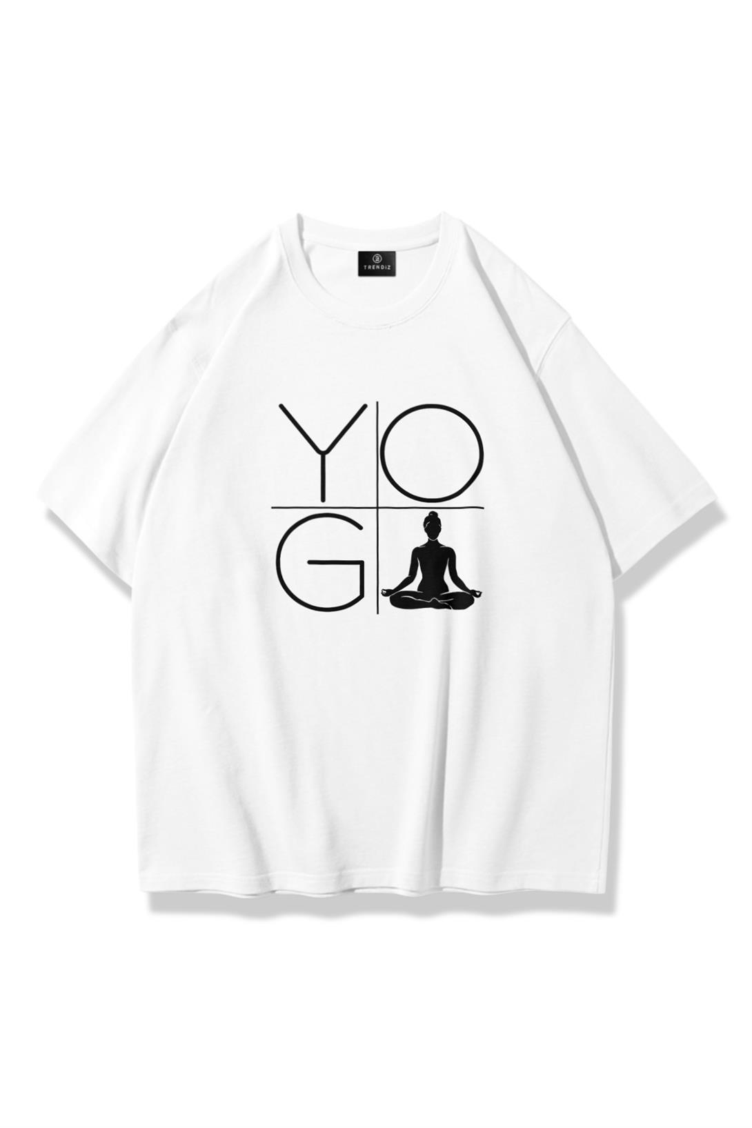Kadın Yoga Plus Tshirt Beyaz