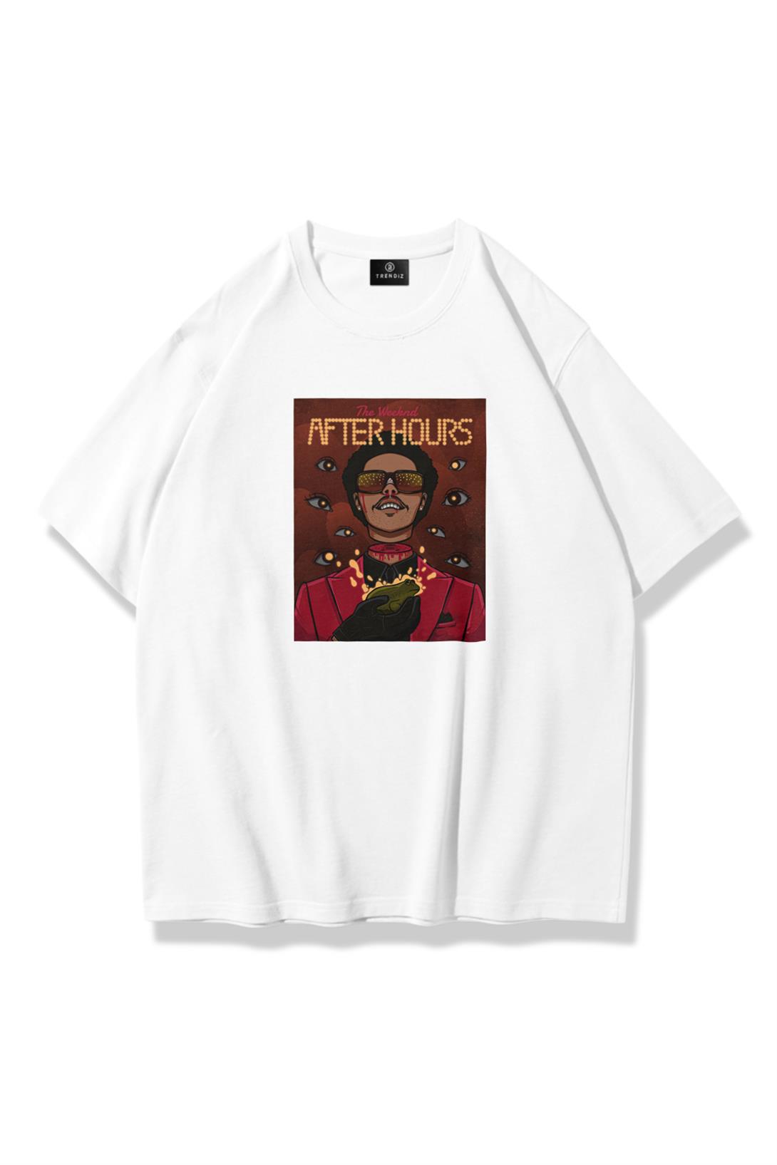 Unisex The Weeknd After Hours Tshirt Beyaz
