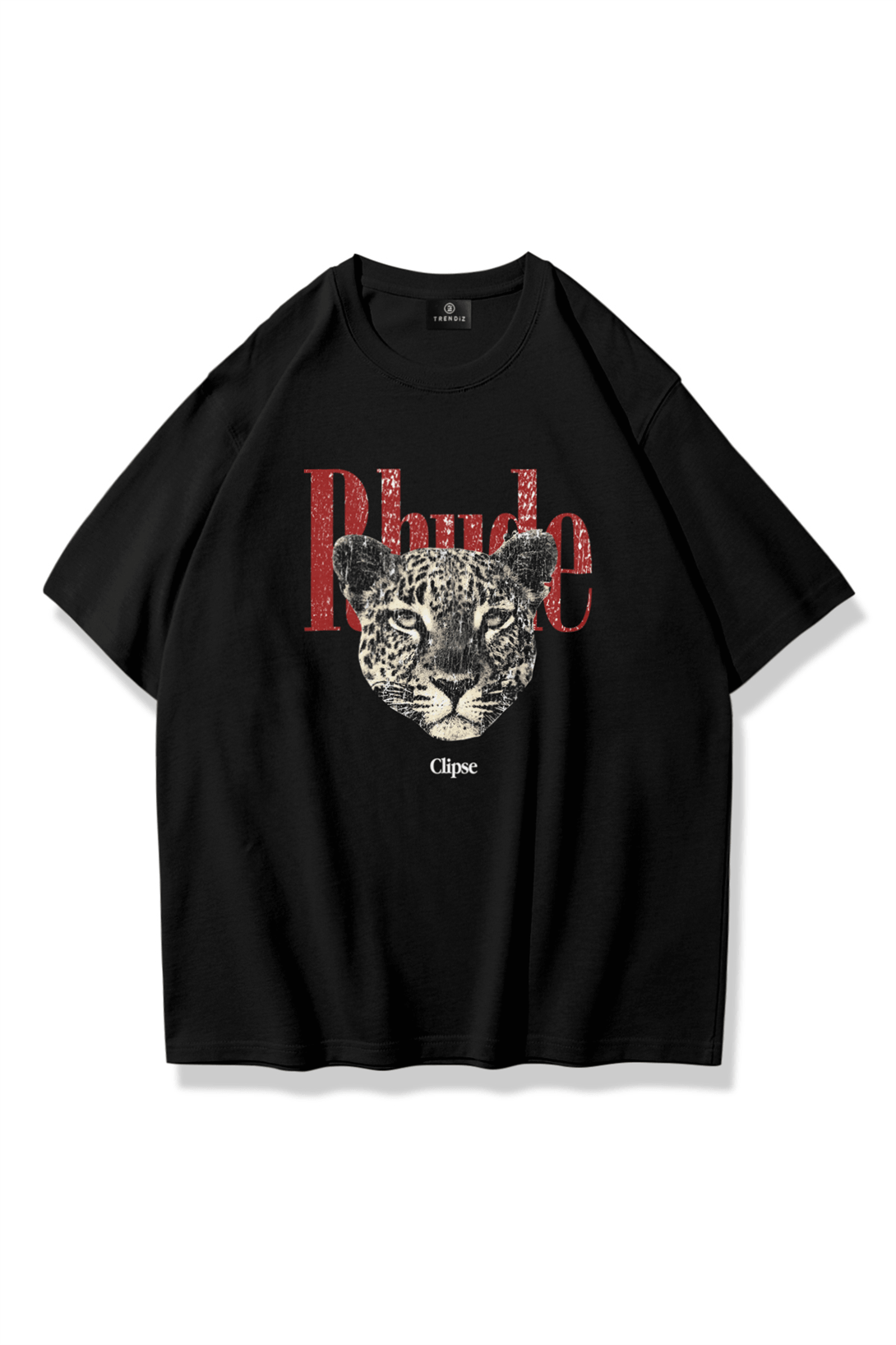 Unisex Rhude Leopar Tshirt Siyah