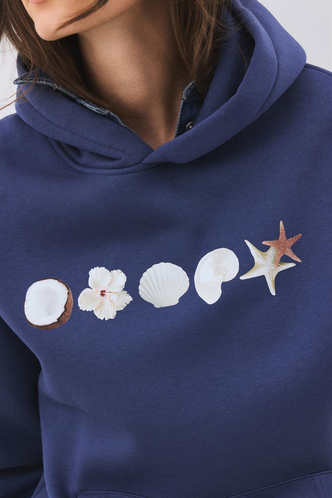 Kadın Sea Shells Sweatshirt İndigo