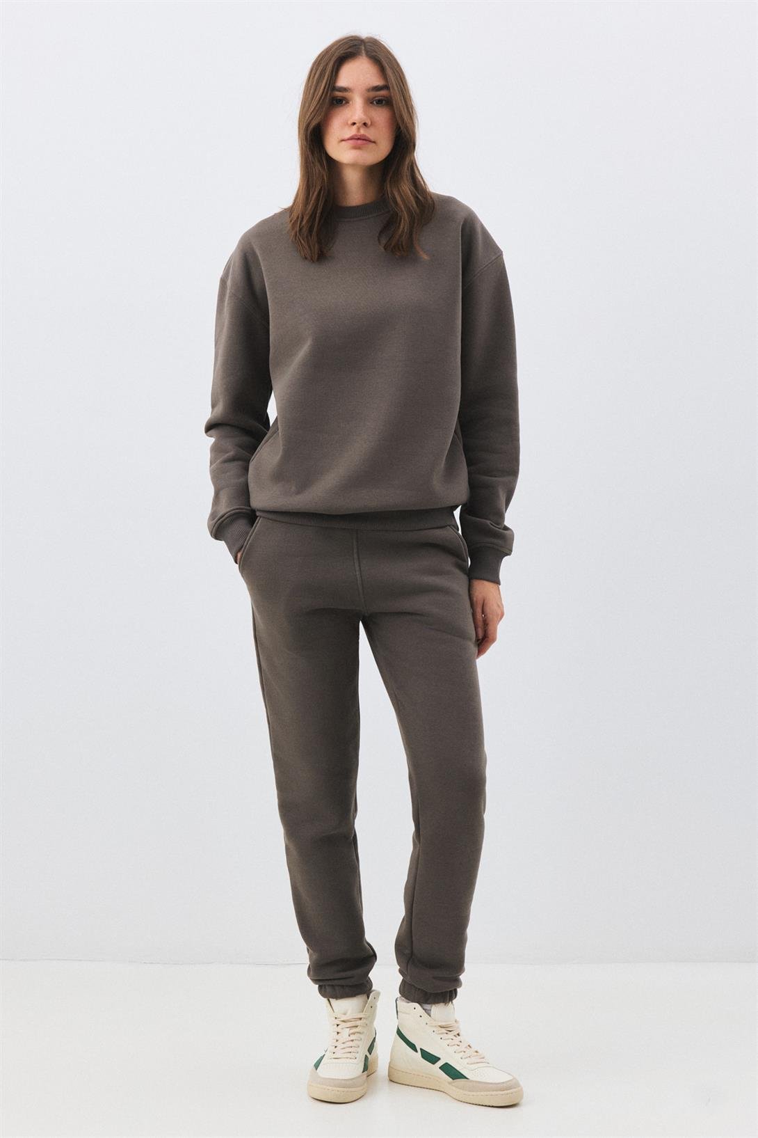 Kadın Premium Bisiklet Yaka Eşofman Takımı Antrasit 2031