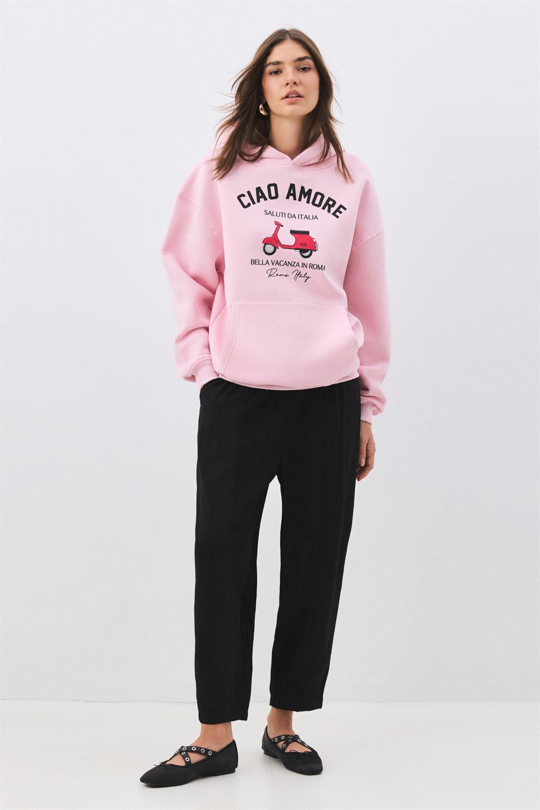 Kadın Ciao Amore Sweatshirt Pembe
