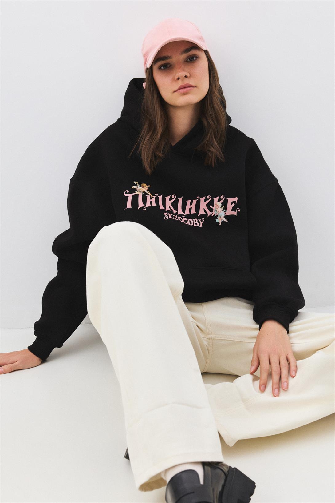 Kadın Tihikihkke Sweatshirt Siyah