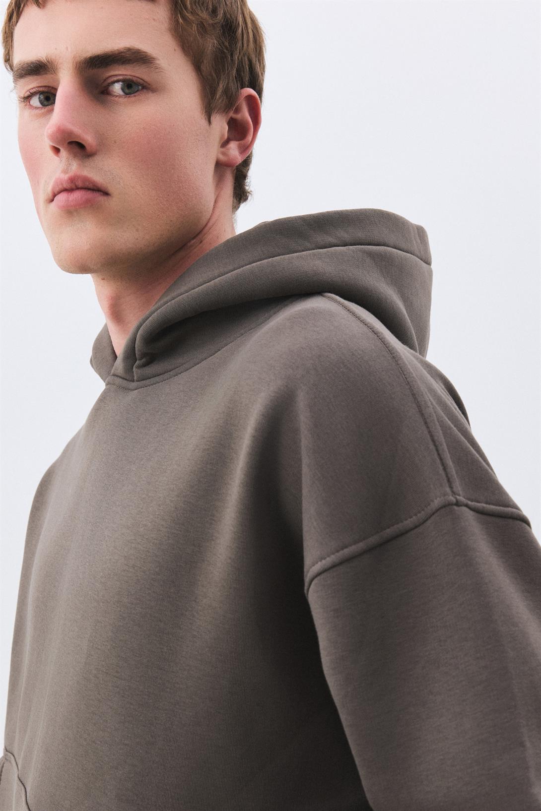 Erkek Premium Kapşonlu Cep Detaylı Eşofman Takımı Antrasit 2033