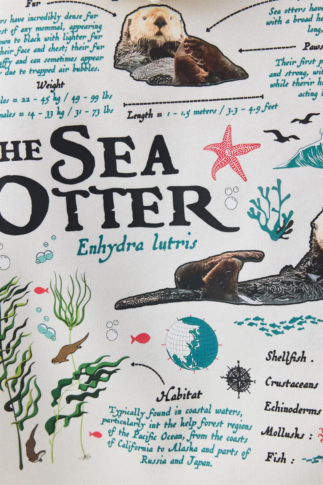 Unisex Sea Otter Sweatshirt Beyaz